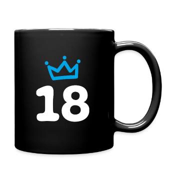 18. Geburtstag Krone Geschenkidee - Tasse einfarbig - Schwarz - Rechts
