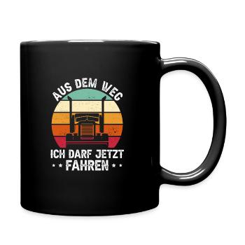 LKW Fühhrerschein bestanden LKW Fahrer - Tasse einfarbig - Schwarz - Rechts