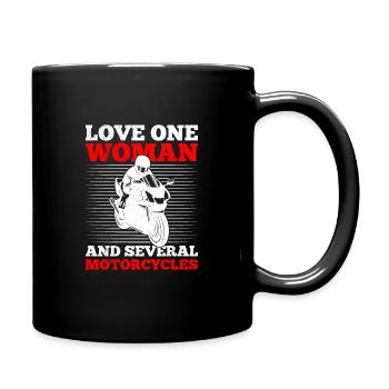 Aimez une femme et plusieurs motos moto - Mug uni - noir - Droite
