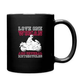 Aimez une femme et plusieurs motos moto - Mug uni - noir - Droite