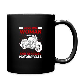 Aimez une femme et plusieurs motos moto - Mug uni - noir - Droite