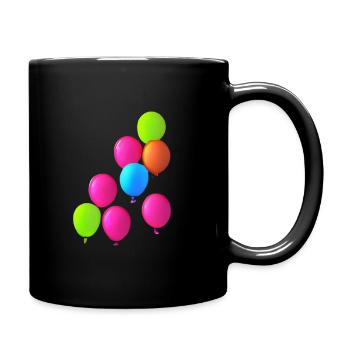 bunte Ballons - Tasse einfarbig - Schwarz - Rechts