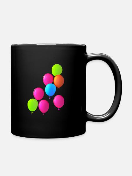 bunte Ballons - Tasse einfarbig - Schwarz