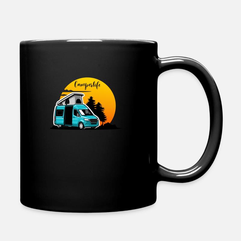 Camping-car | Camping-car | Coucher de soleil | Camperlife - Mug uni - noir