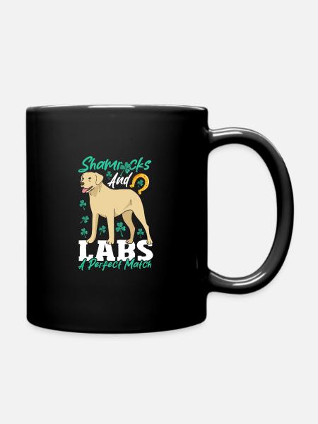Labrador, propriétaire du laboratoire, Paw, joyeuse Saint-Patrick - Mug uni - noir