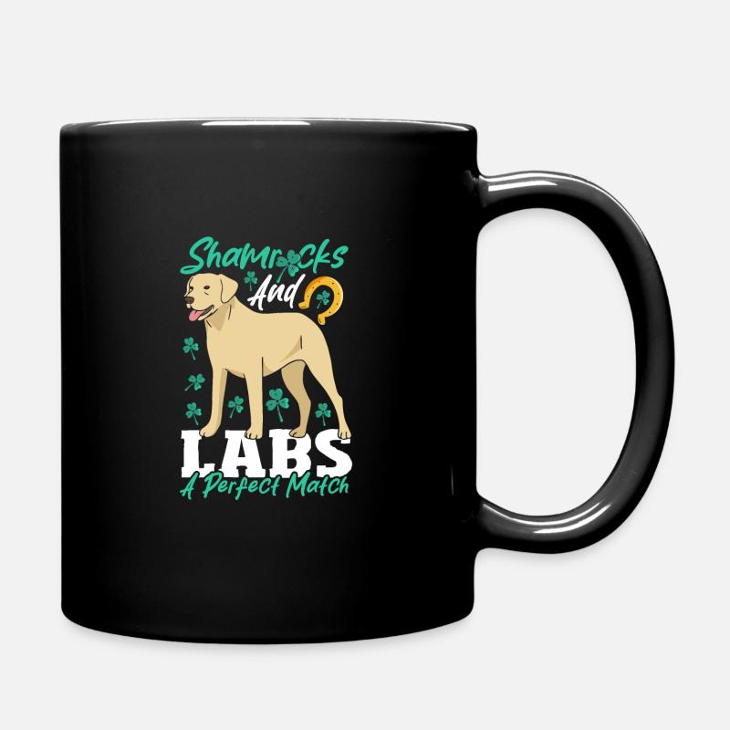Labrador, propriétaire du laboratoire, Paw, joyeuse Saint-Patrick - Mug uni - noir