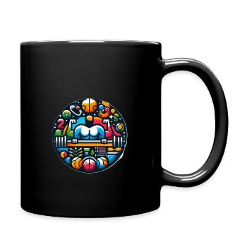 Gym & Fitness Theme - Full Colour Mug - black - Right