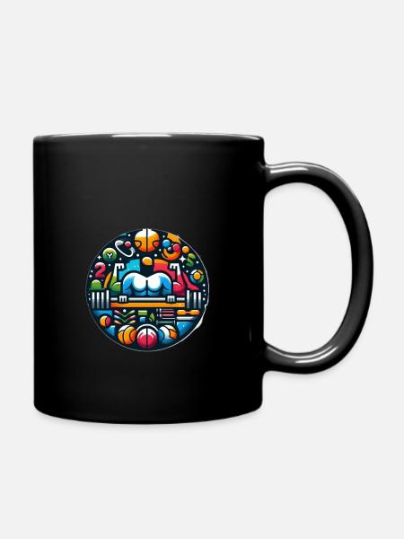Gym & Fitness Theme - Full Colour Mug - black