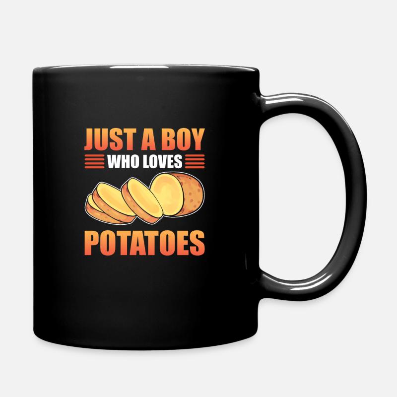Nur ein Junge, der Kartoffeln liebt - Tasse einfarbig - Schwarz