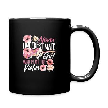 Ne sous-estimez jamais une fille qui joue du violon - Mug uni - noir - Droite