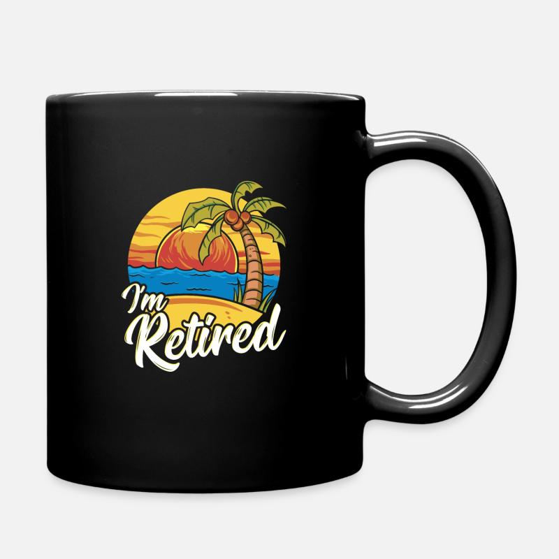 I'm Palm Tree retired - Full Colour Mug - black