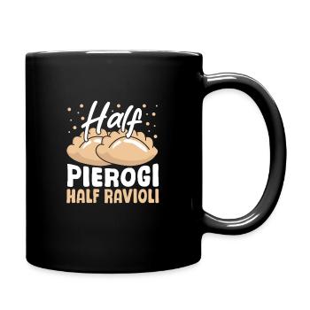 Half pierogi Half ravioli - Full Colour Mug - black - Right