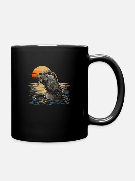 Otter Fischotter - Tasse einfarbig - Schwarz