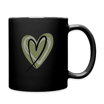 herz - Tasse einfarbig - Schwarz - Rechts