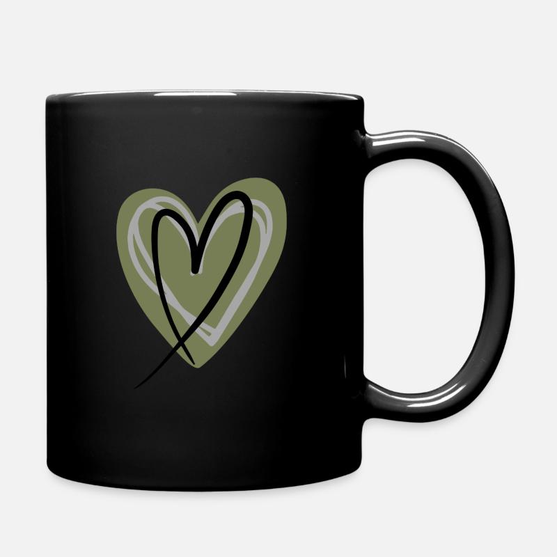 herz - Tasse einfarbig - Schwarz