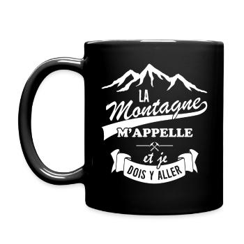Tshirt Randonnée - La Montagne m'appelle - Mug uni - noir - Gauche