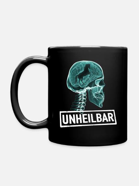REITEN PFERDE UNHEILBAR RÖNTGEN LUSTIG GESCHENK - Tasse einfarbig - Schwarz
