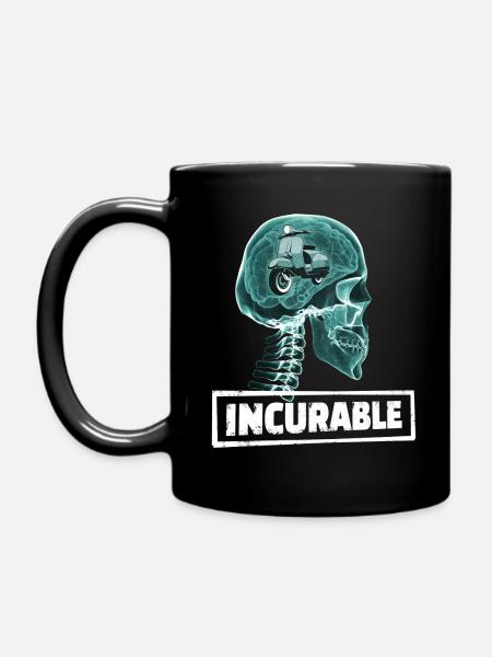 ROLLER UNHEILBAR RÖNTGEN ROLLERFAHRER GESCHENK - Tasse einfarbig - Schwarz