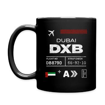 Dubai airport tag - Full Colour Mug - black - Left