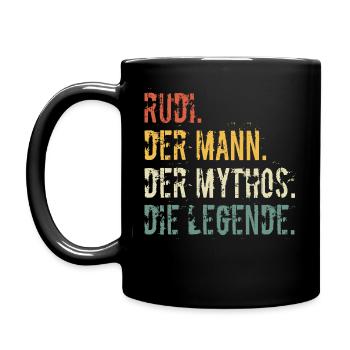 Name Vorname Rudi Der Mann Der Mythos Die Legende - Tasse einfarbig - Schwarz - Links