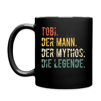 Vorname Tobi Der Mann Der Mythos Die Legende - Tasse einfarbig - Schwarz - Links