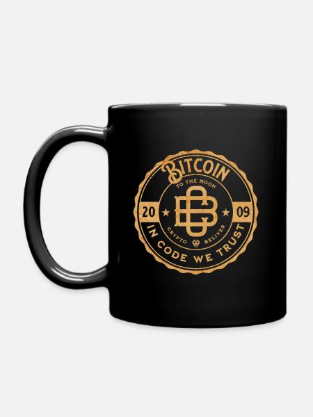 Bitcoin - In Code we trust - Tasse einfarbig - Schwarz
