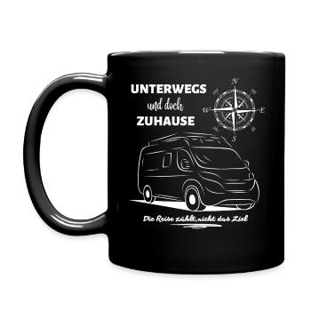 Camping Kastenwagen Wohnmobil Spruch - Tasse einfarbig - Schwarz - Links