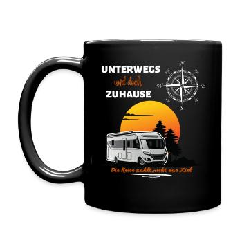 Camping Wohnmobil Spruch - Tasse einfarbig - Schwarz - Links