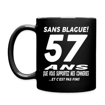 57 ans / anniversaire 57 ans / t-shirt 57 ans - Mug uni - noir - Gauche