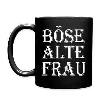 Böse alte frau - Tasse einfarbig - Schwarz - Links