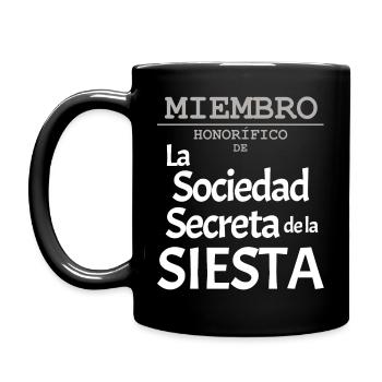 EHRENMITGLIED des Geheimbundes der Siesta - Tasse einfarbig - Schwarz - Links