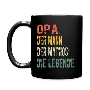 Opa Der Mann Der Mythos Die Legende Großvater Papa - Tasse einfarbig - Schwarz - Links