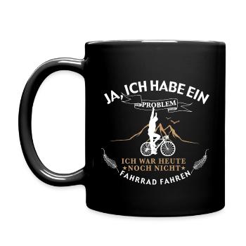 Fahrrad fahren - Tasse einfarbig - Schwarz - Links