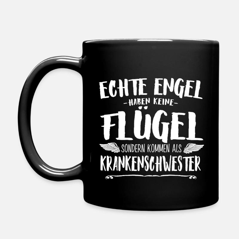 Engel Krankenschwester - Tasse einfarbig - Schwarz