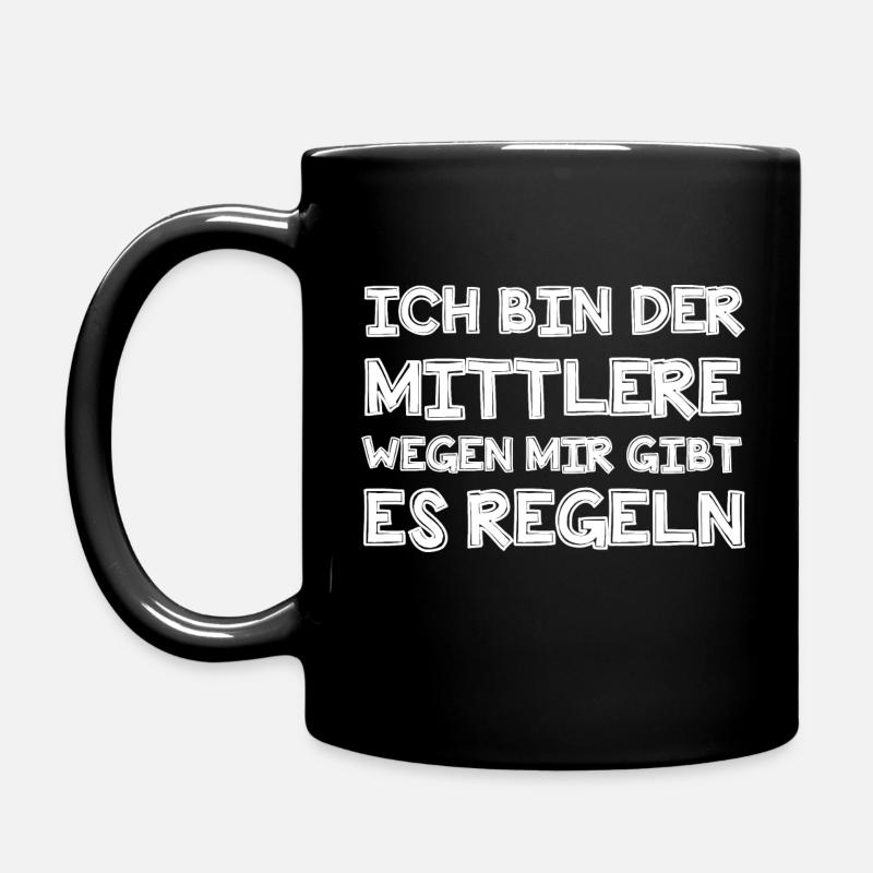 Ich bin der Mittlere - Tasse einfarbig - Schwarz
