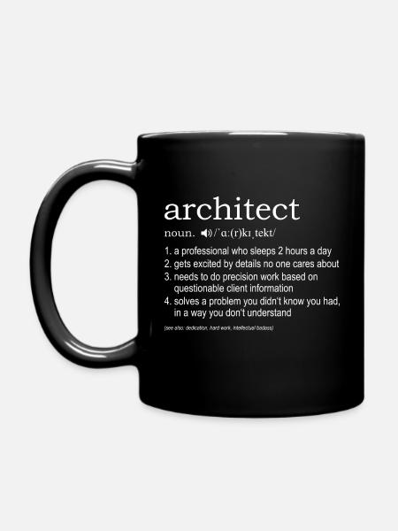 Architect definition - Tasse einfarbig - Schwarz