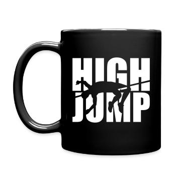 Hochsprung - Tasse einfarbig - Schwarz - Links