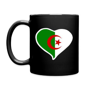 Drapeau coeur Algérie - Mug uni - noir - Gauche
