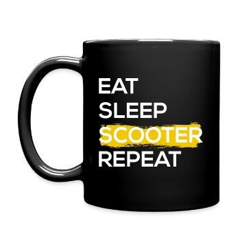 Eat Sleep Scooter Repeat II - Full Colour Mug - black - Left