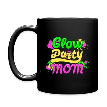 Glow Party Mom - Tasse einfarbig - Schwarz - Links