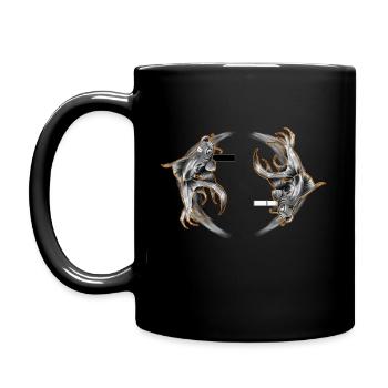 Yin-Yang Segelfisch - Tasse einfarbig - Schwarz - Links