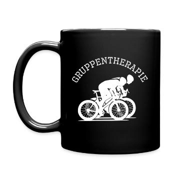 Radfahrer Rad fahren Radfahren Therapie Sprüche - Tasse einfarbig - Schwarz - Links
