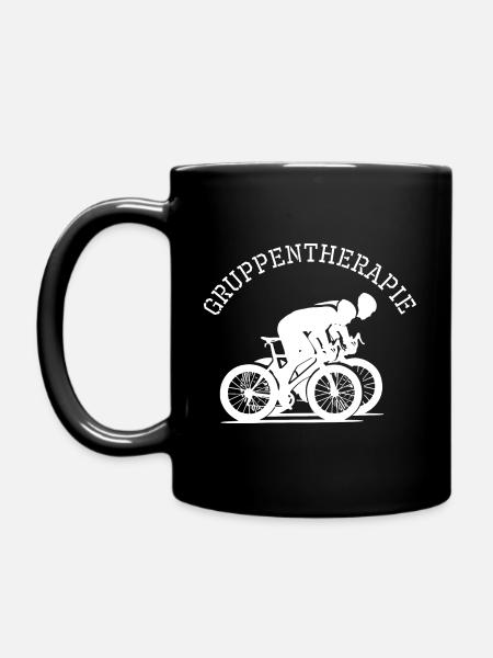 Radfahrer Rad fahren Radfahren Therapie Sprüche - Tasse einfarbig - Schwarz