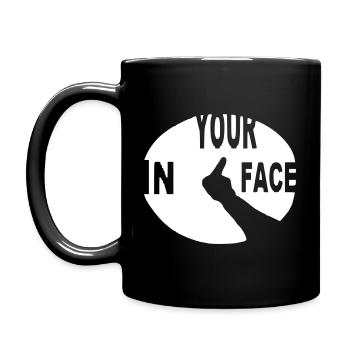Humour pour devise doigt d'honneur - Mug uni - noir - Gauche