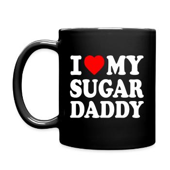 I love my Sugar daddy - Tasse einfarbig - Schwarz - Links