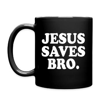Jesus saves bro - Mug uni - noir - Gauche