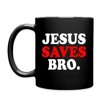 Jesus saves bro - Mug uni - noir - Gauche