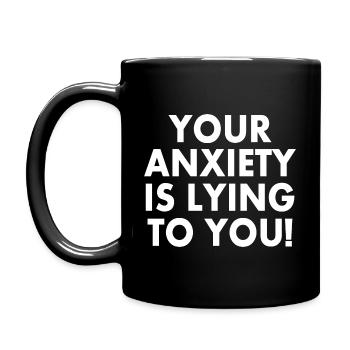 your anxiety is lying to you - Tasse einfarbig - Schwarz - Links