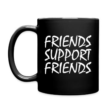 friends supporting friends - Full Colour Mug - black - Left