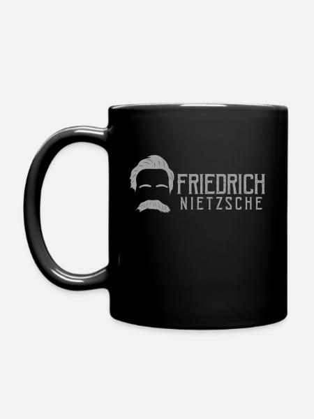 Friedrich Nietzsche Tasse dunkel - Tasse einfarbig - Schwarz